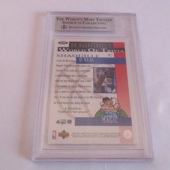 1994-95 COLL'S CHOICE SILVER SIGNATURE #400 O'NEAL TRIV MINT 9 - Picture 4 of 4